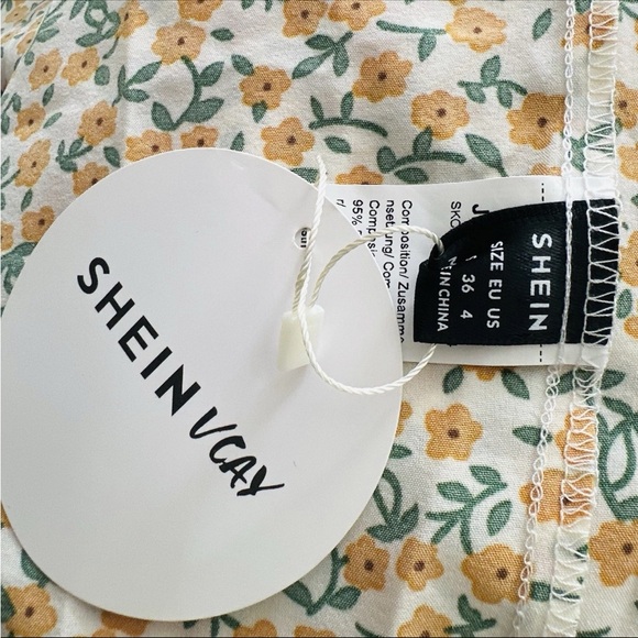 Floral Tie-Front Sundress - Yellow/White - Picture 3 of 5